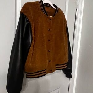 Brown and Black Varsity Jacket
